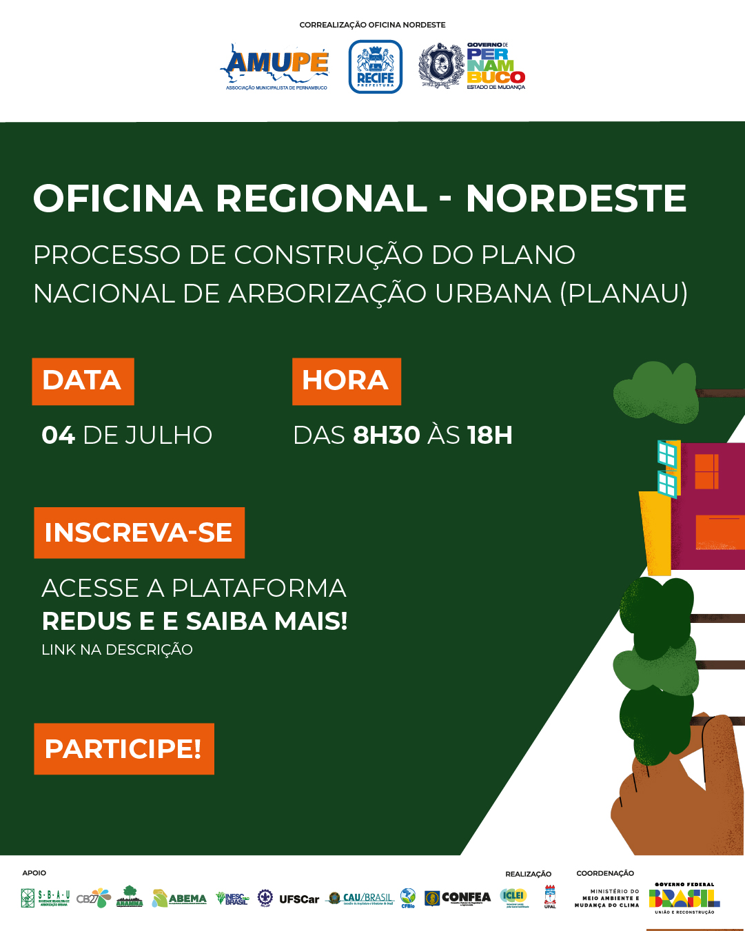 Pernambuco receberá a quarta oficina participativa do Plano Nacional de Arborização Urbana